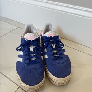 Women’s pink and blue Adidas Gazelles. Great condition!